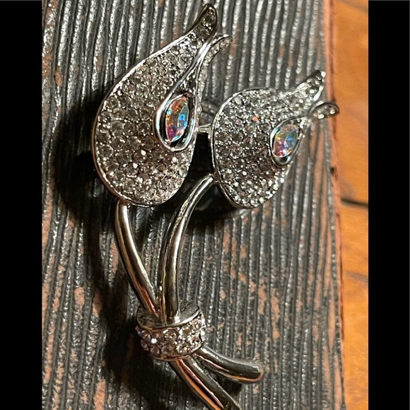 ALFRED SUNG Ornate Rhinestone Brooch BLING ☀️ - Picture 11 of 16